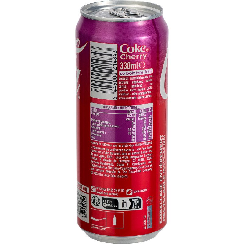 Coca-Cola Cherry 33 cl - 24 canettes