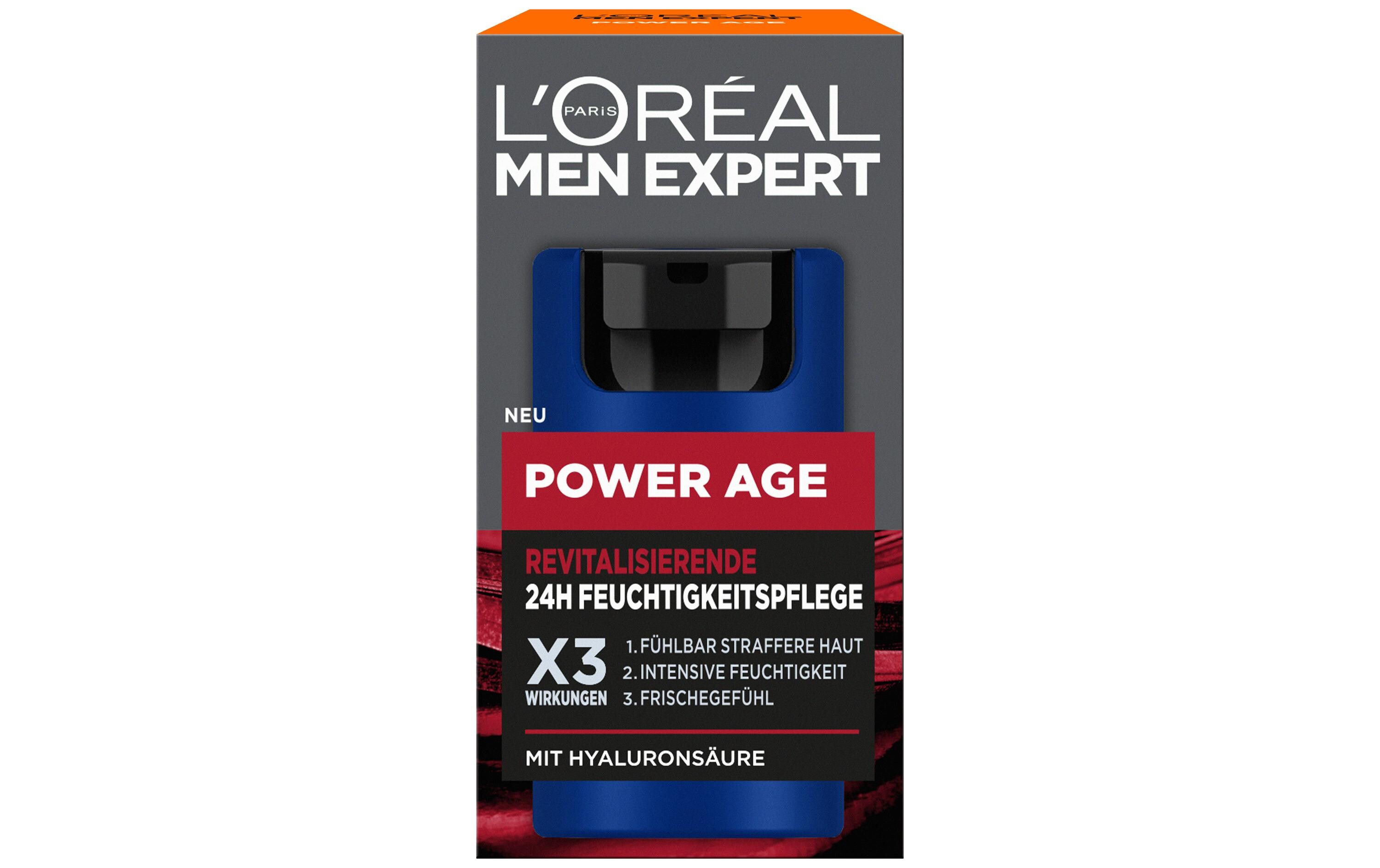 Gesichtspflege Expert Day Cream Power Age 50 mlFeuchtigkeitspflege mit Hyaluronsäure, speziell für trockene Männerhaut
