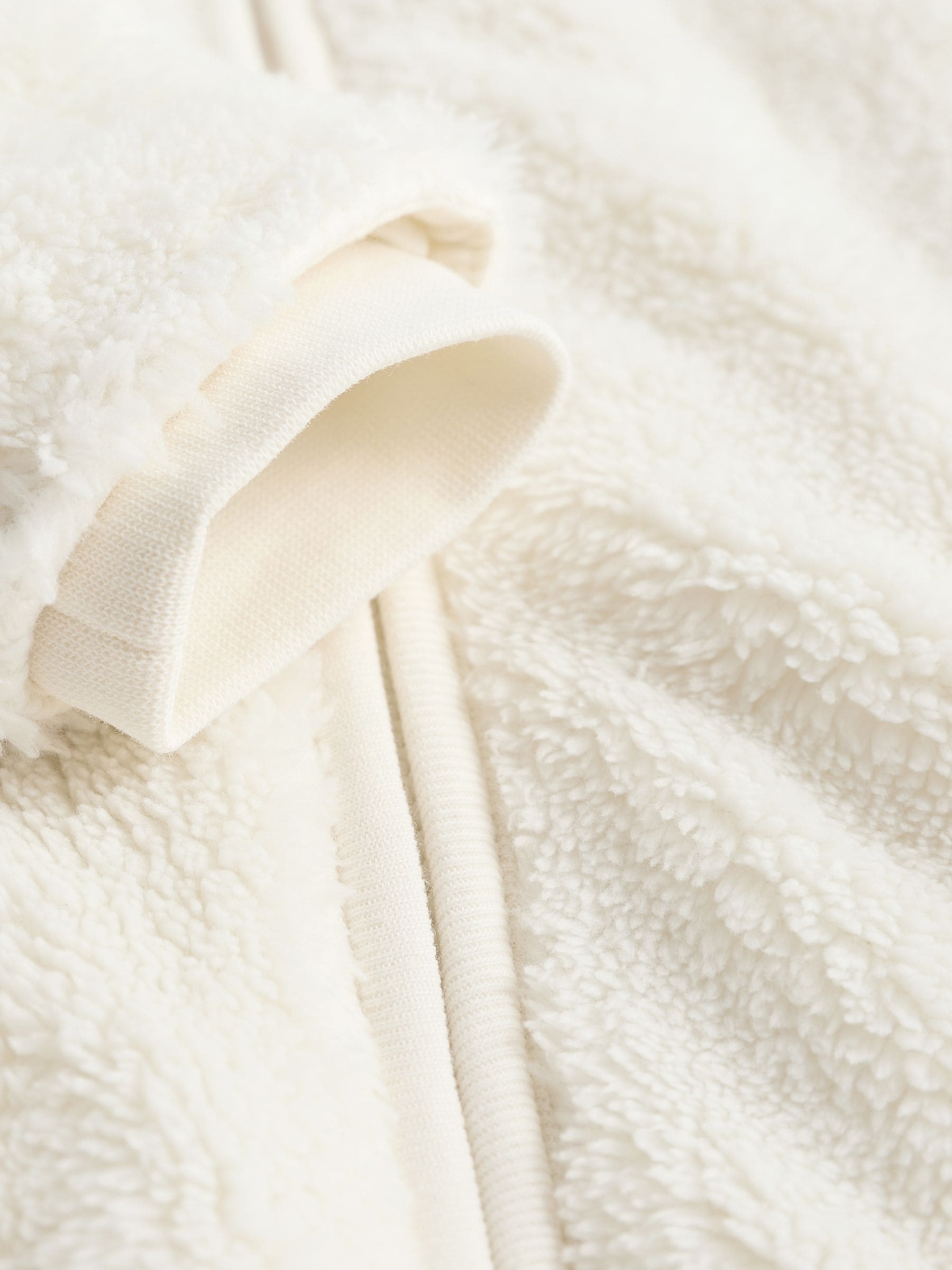 Ecru - All-in-one voor baby's van zachte fleece met capuchon (0mnd-2jr)
