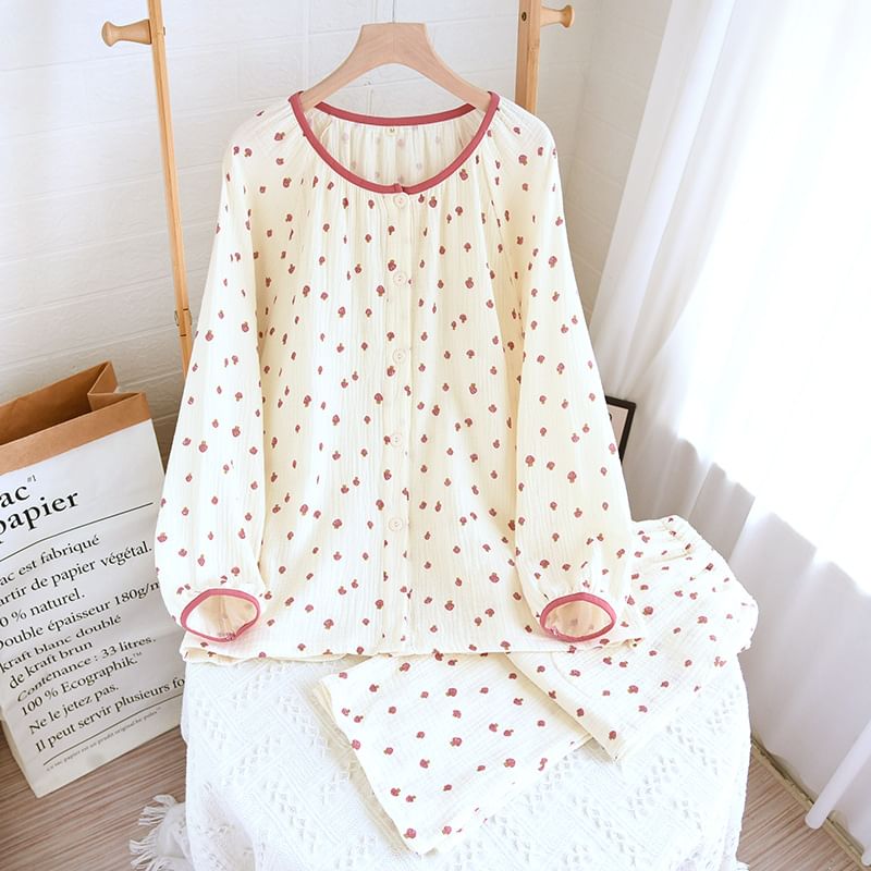 molpes - Pyjamaset: top met lange mouwen en patroon + broek