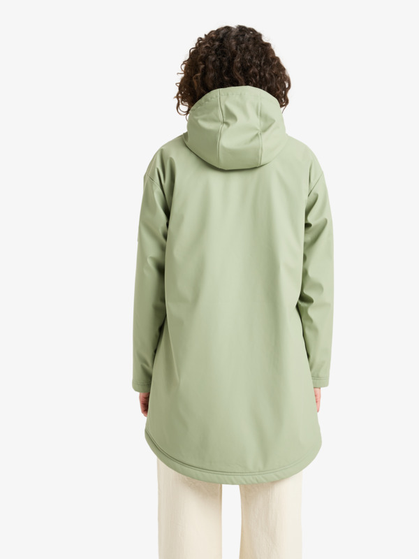 Rain Road Polar Zip Veste imperméable Vert Femme
