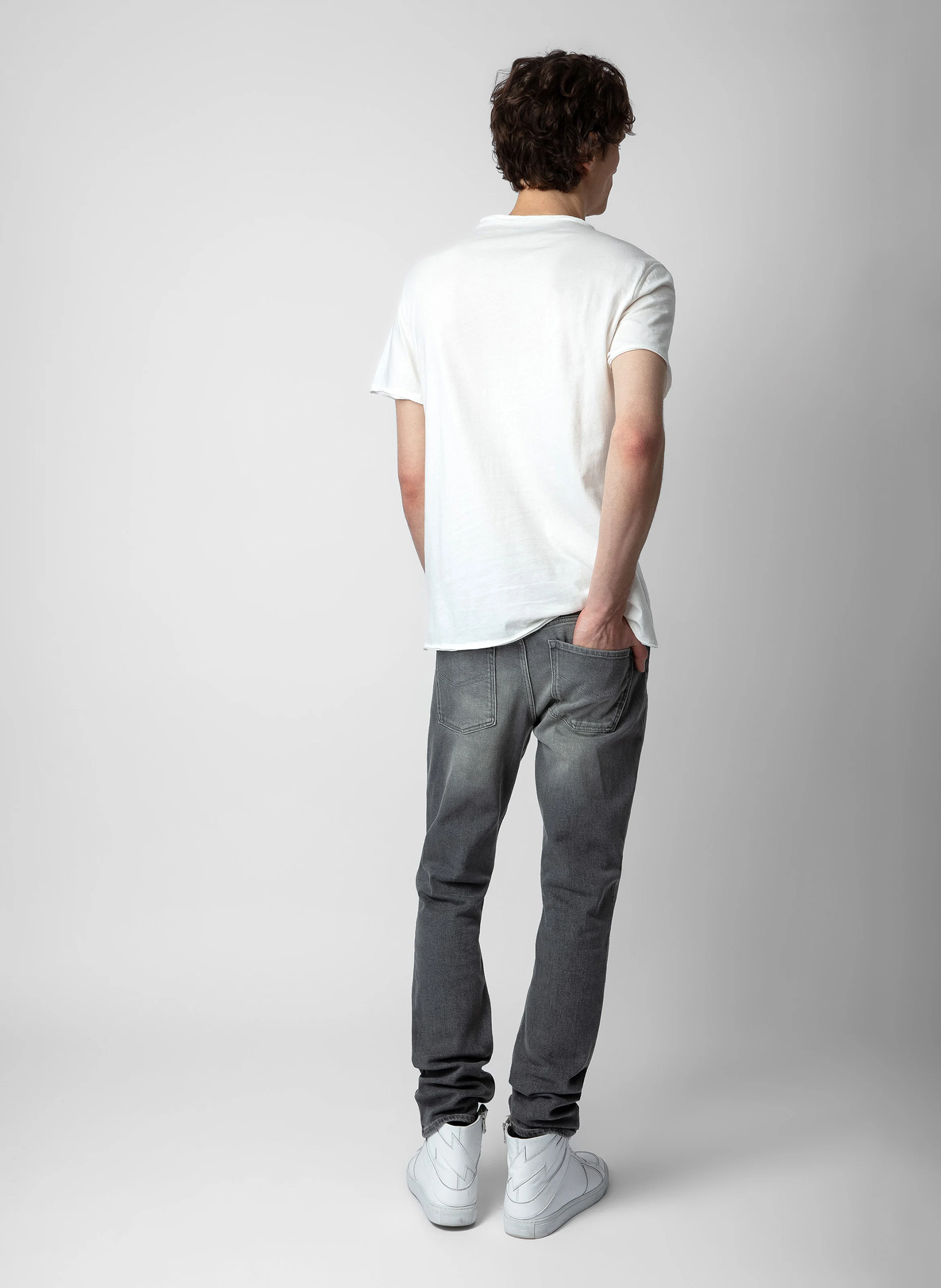 MONASTIR - Tee-shirt col tunisien regular-fit en coton | Blanc