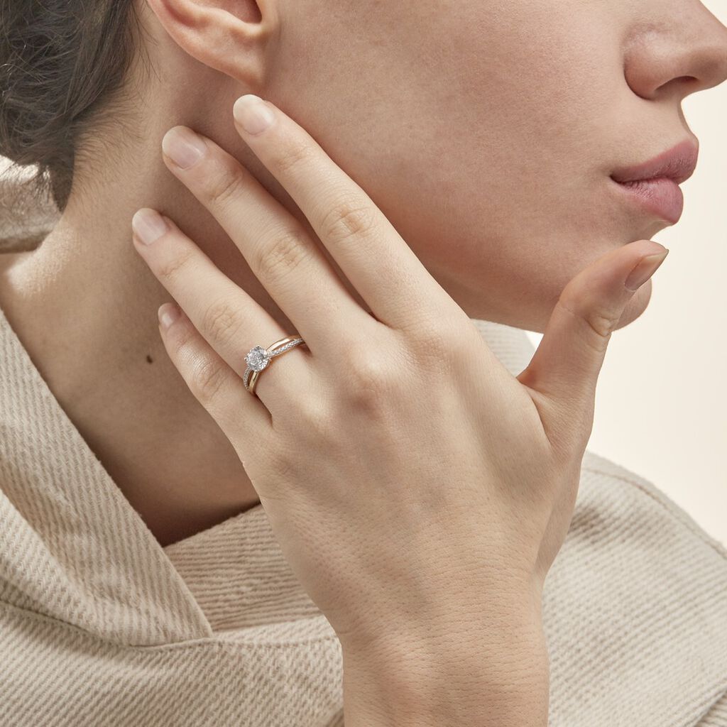 Bague Solitaire Ofelie Or Jaune Oxyde De Zirconium