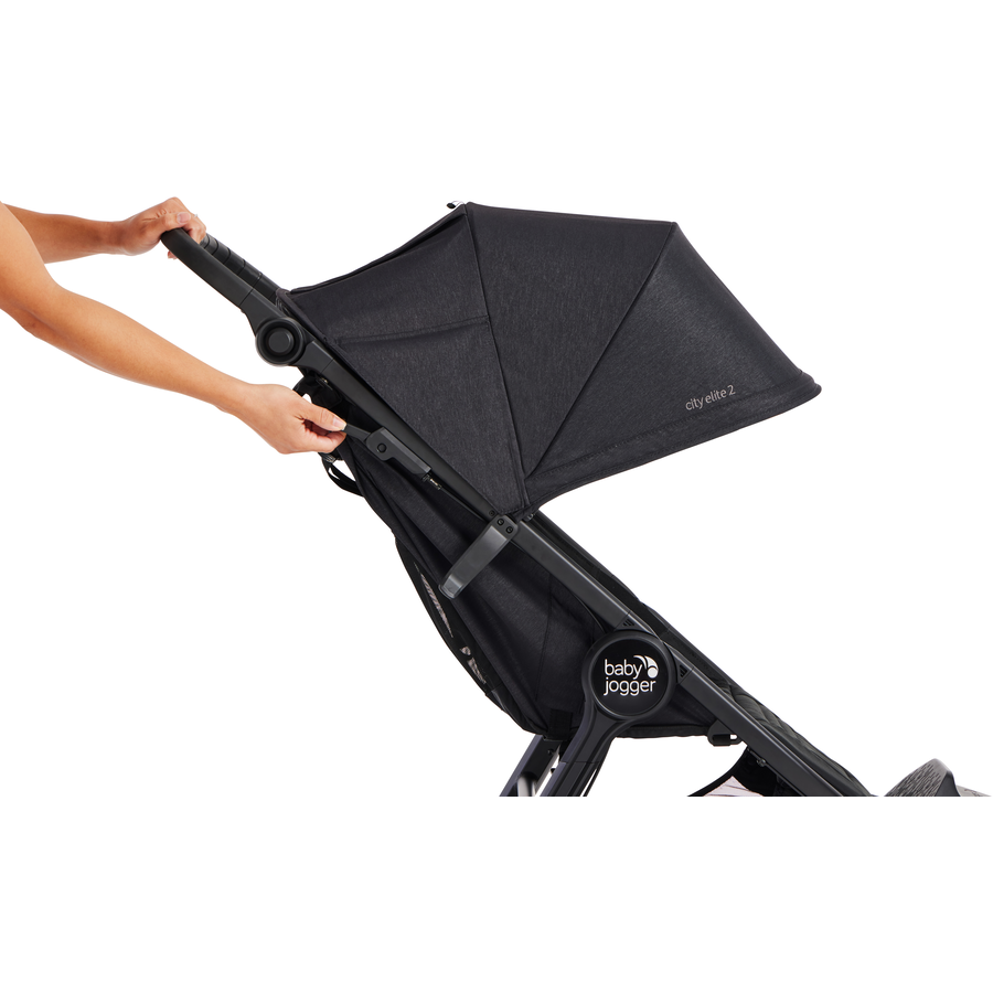 baby jogger Kombi-Kinderwagen City Elite 2 Opulent Black inklusive Babywanne, Sicherheitsbügel und Wetterschutz