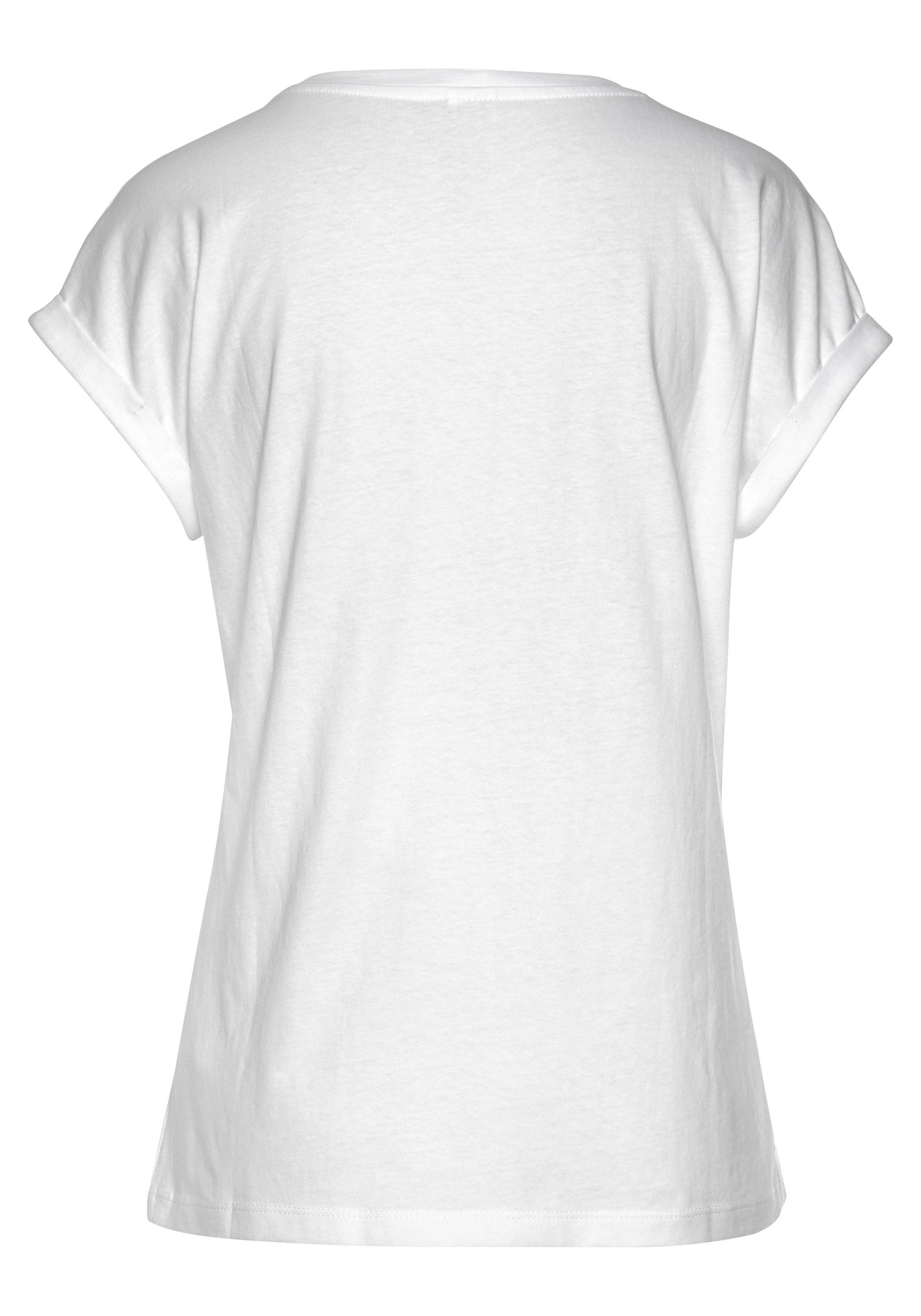 Venice Beach Rundhalsshirt , mit Frontdruck, T-shirt aus Baumwolle, Kurzarmshirt, Basic
