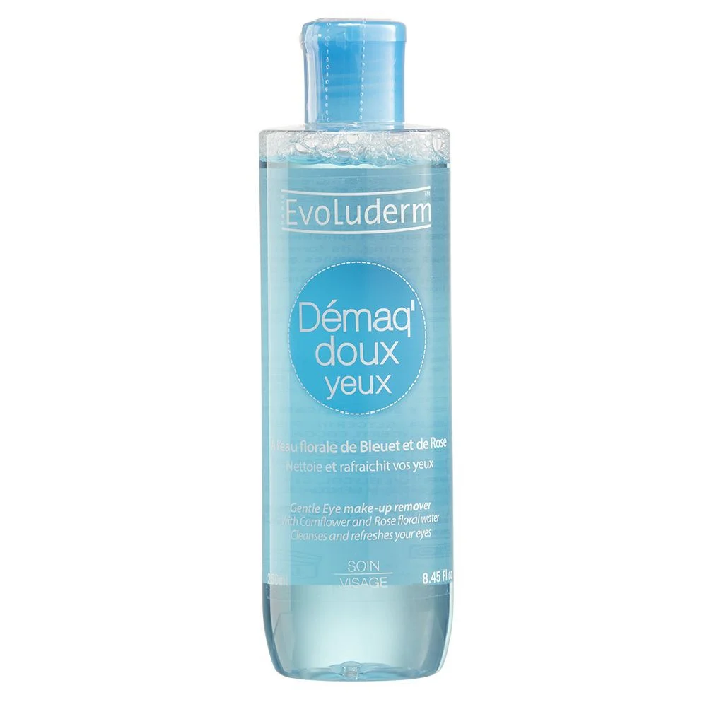 Démaquillant yeux doux Evoluderm eau de bleuet et rose 250 ml