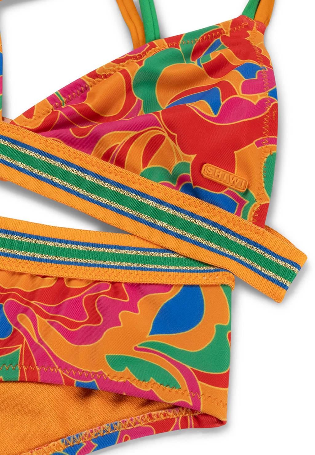 triangel bikini Luna oranje/groen