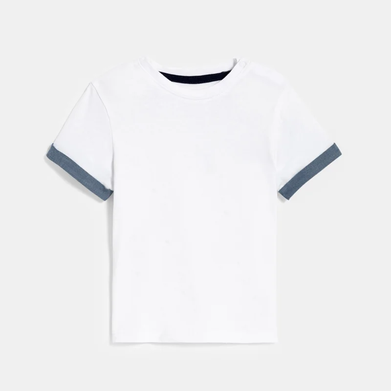 Salopette courte beige et t-shirt blanc bébé garçon Beige
