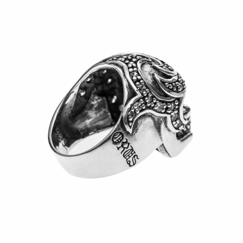 Bague Homme Tête De Mort Mahori Argent