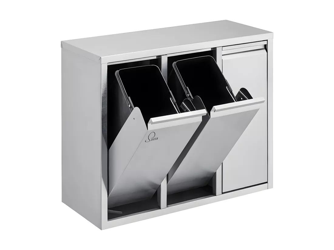 poubelle de tri 3x8L en inox