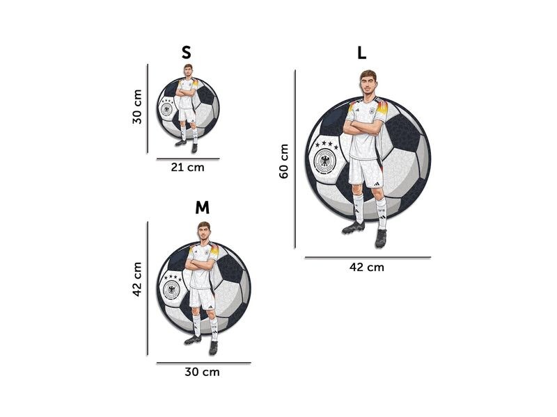 Iconic Puzzle Kai Havertz (Deutsche Nationalmanschaft) Offiziell lizenziertes Holzpuzzle, Grösse L