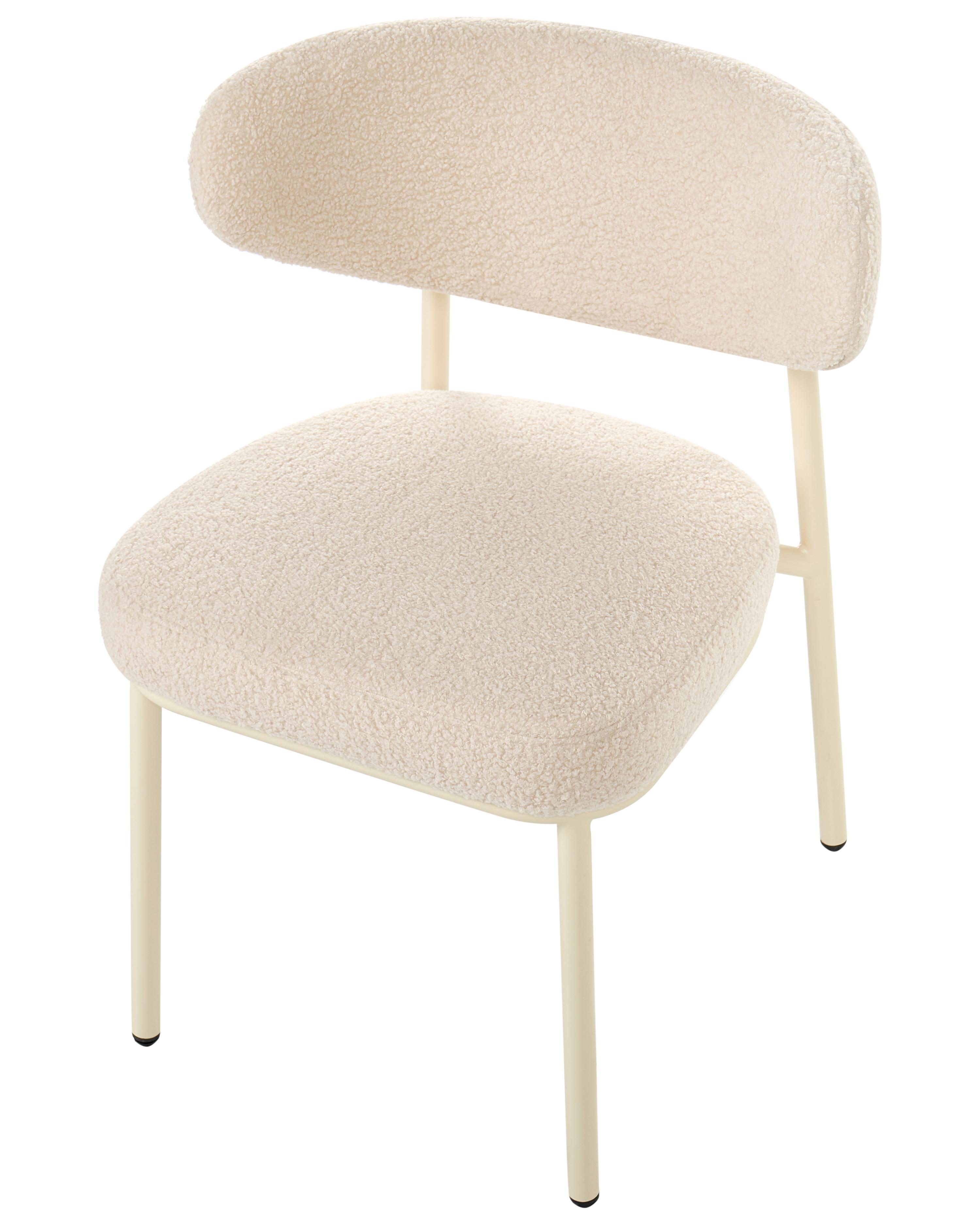 Set van 2 eetkamerstoelen UNITY Bouclé Lichtbeige