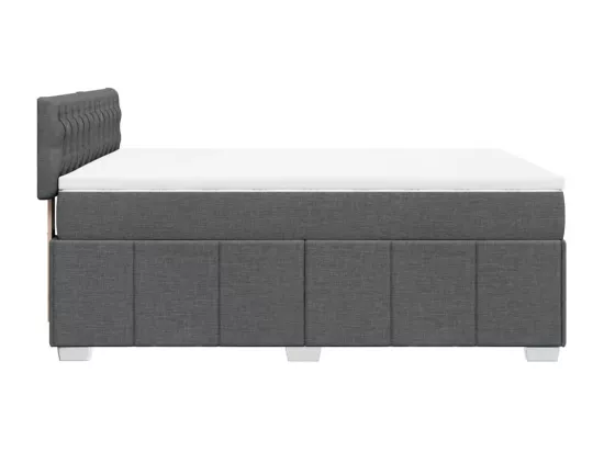 Sommier à lattes de lit avec matelas Gris foncé 160x200cm Tissu