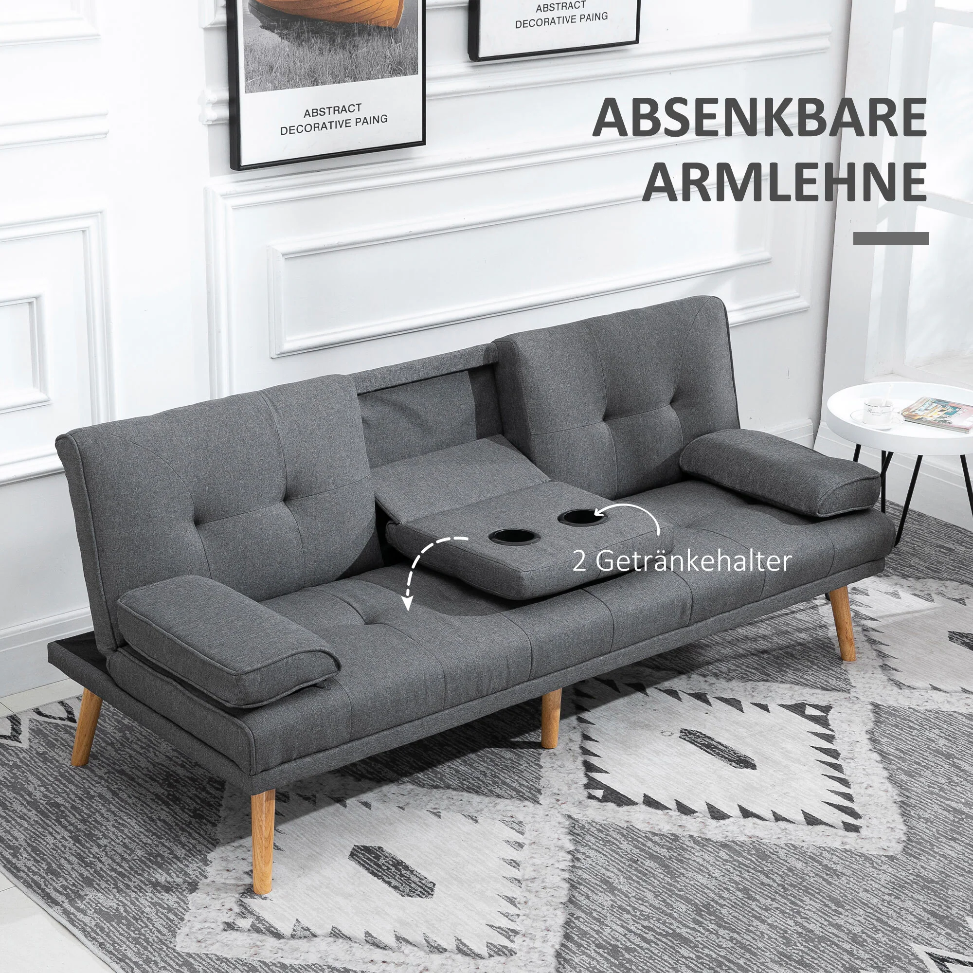 HOMCOM Schlafsofa als 3-Sitzer