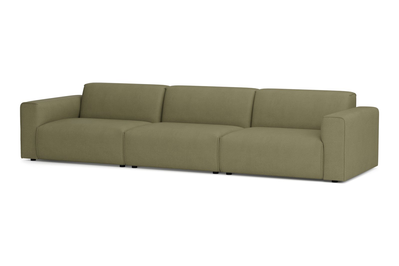Monaco 3,5-seter sofa Tekstil Brego 77 Green med sorte ben. Std komfort.