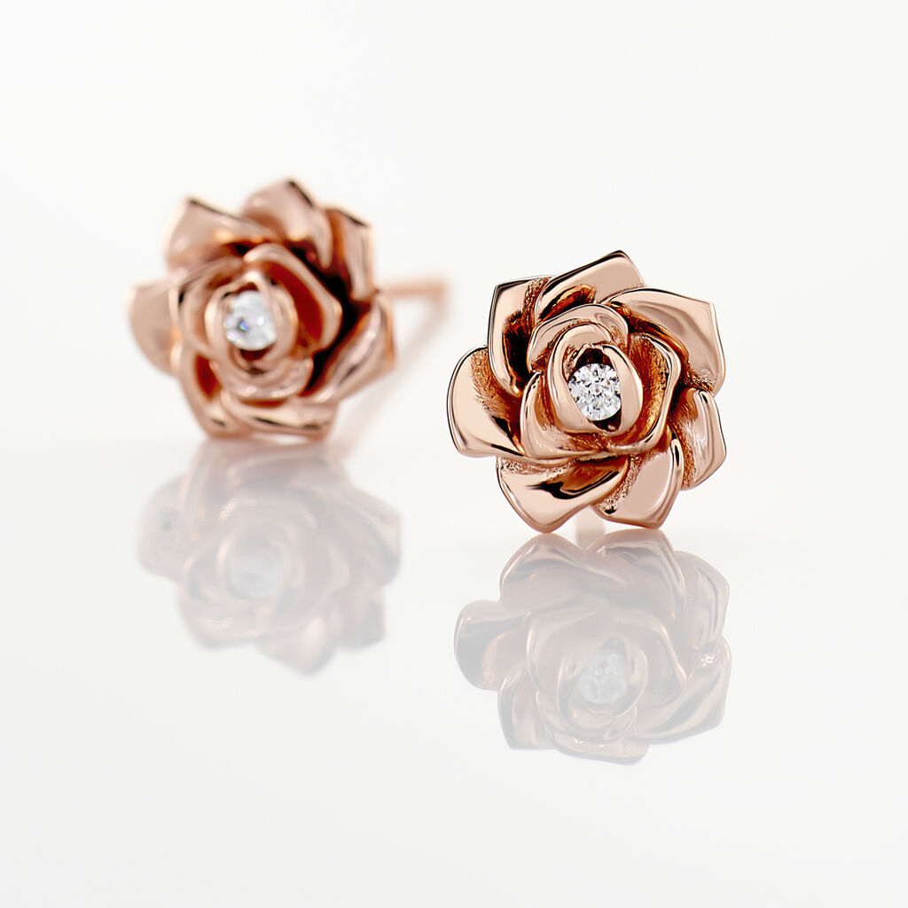 Boucles D'oreilles Puces Jannea Argent Rose Oxyde De Zirconium