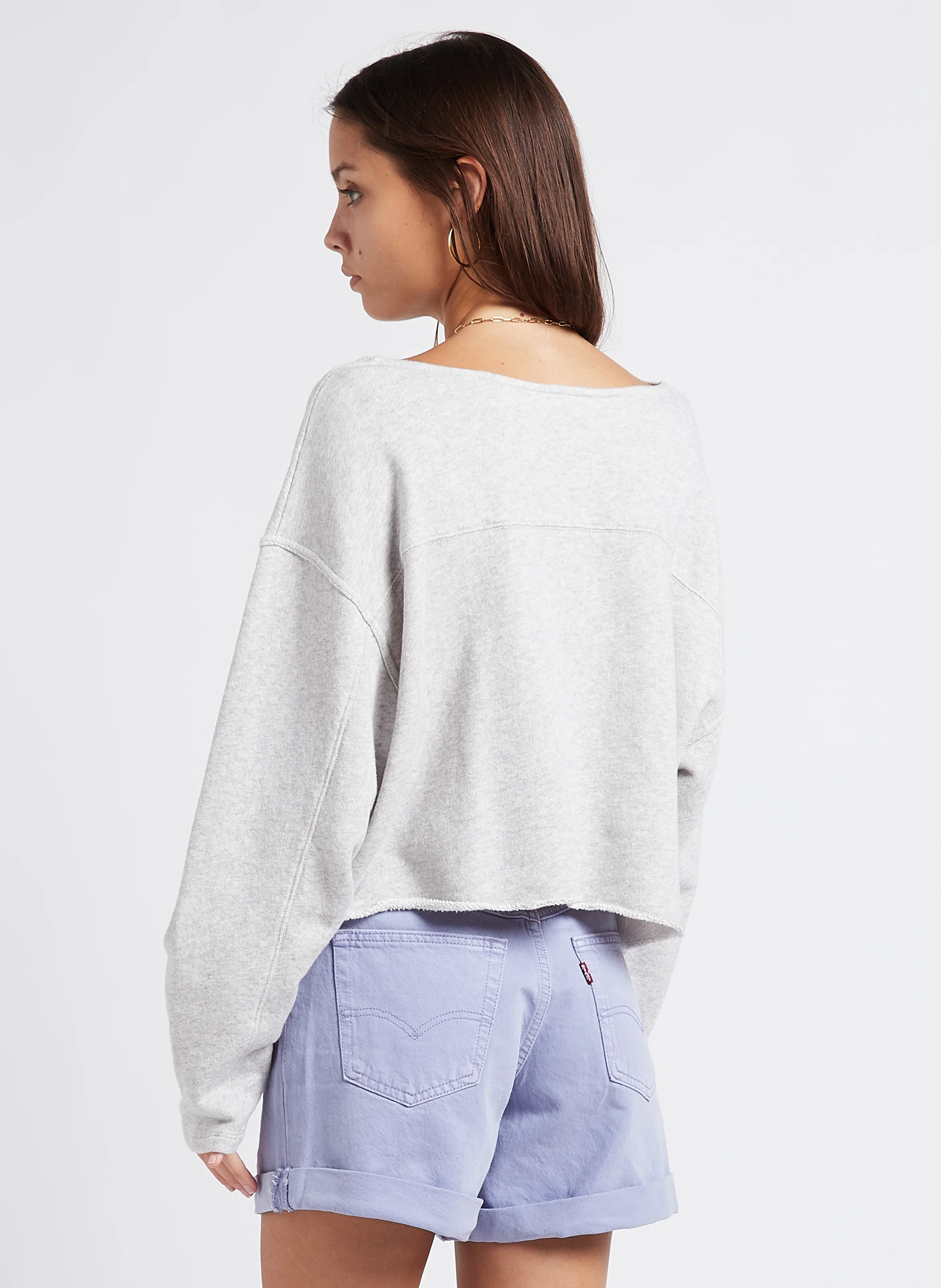 KODYTOWN - Sweat col bateau en coton bio| Gris