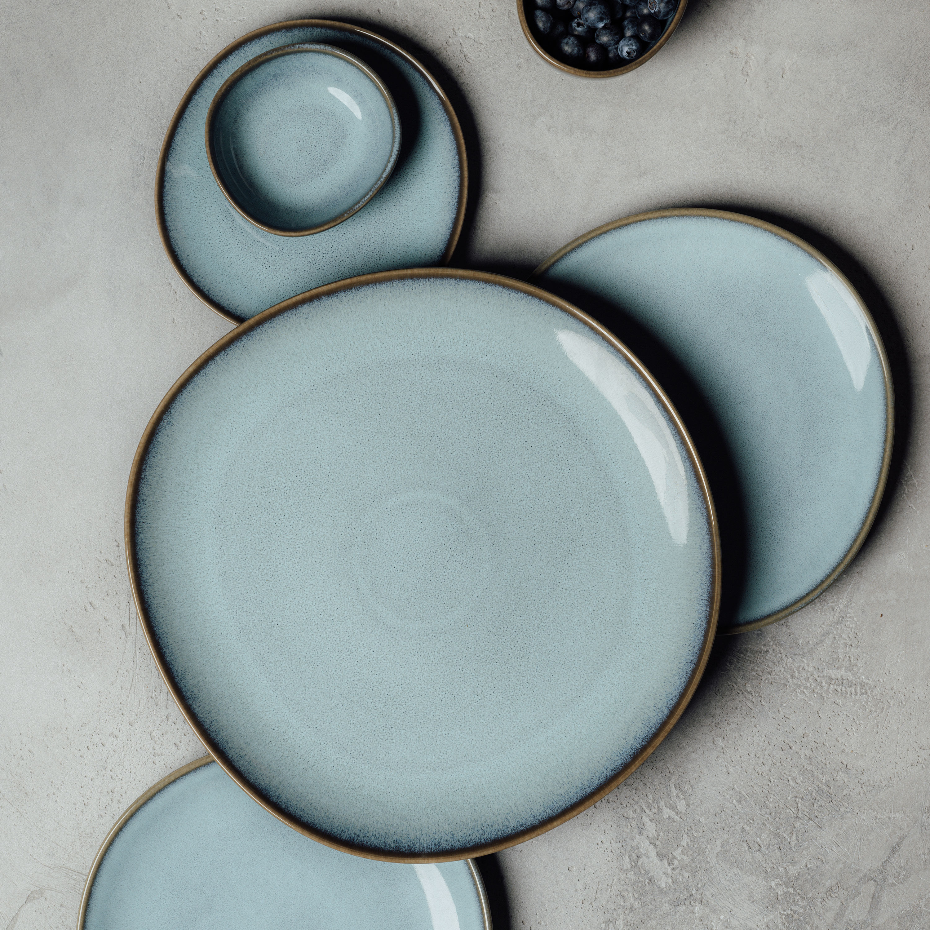 Lave Bread plate Blue, 7'' x 6.7'', earthenware