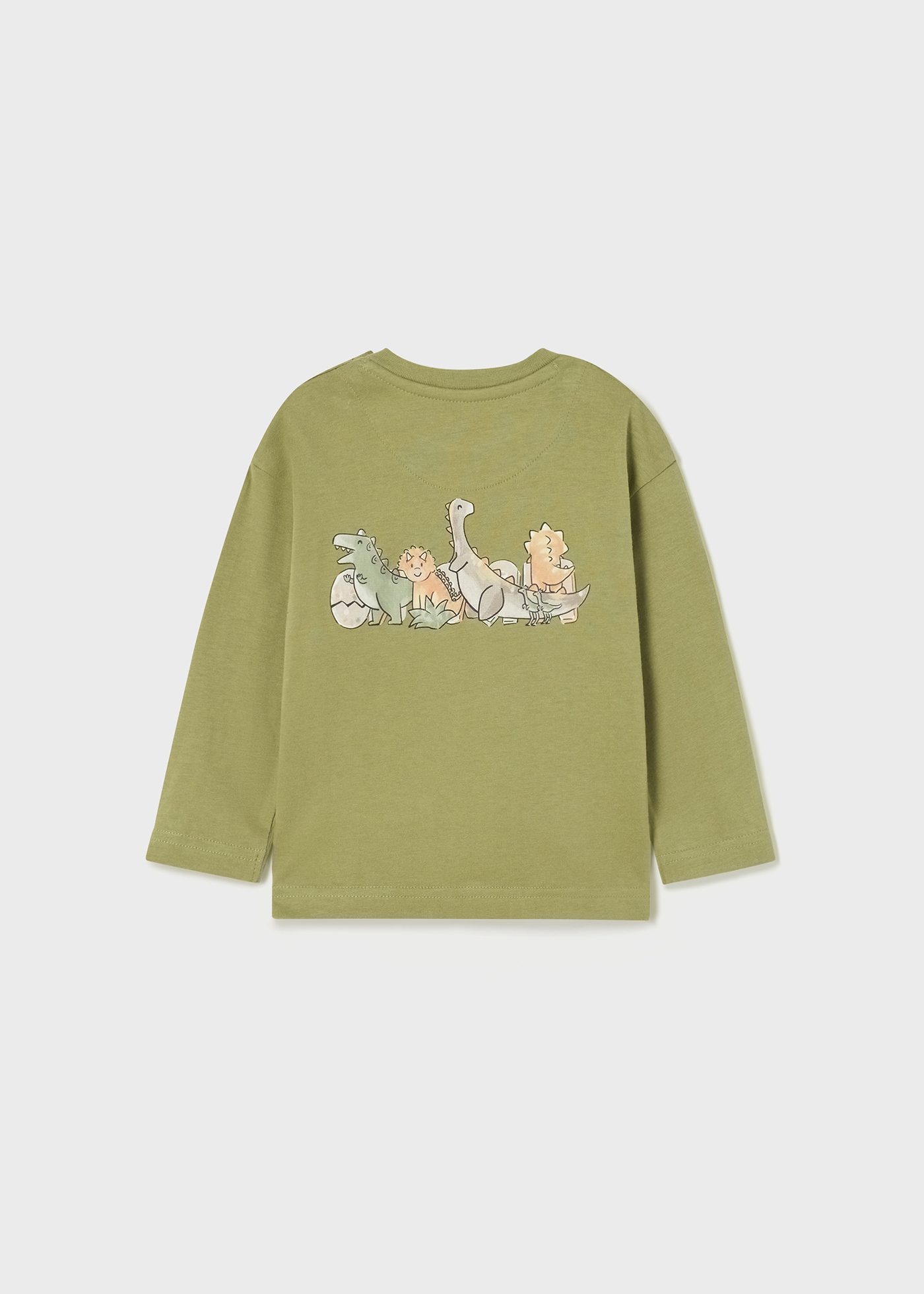 Camiseta de manga comprida feita de algodão sustentável para bebês