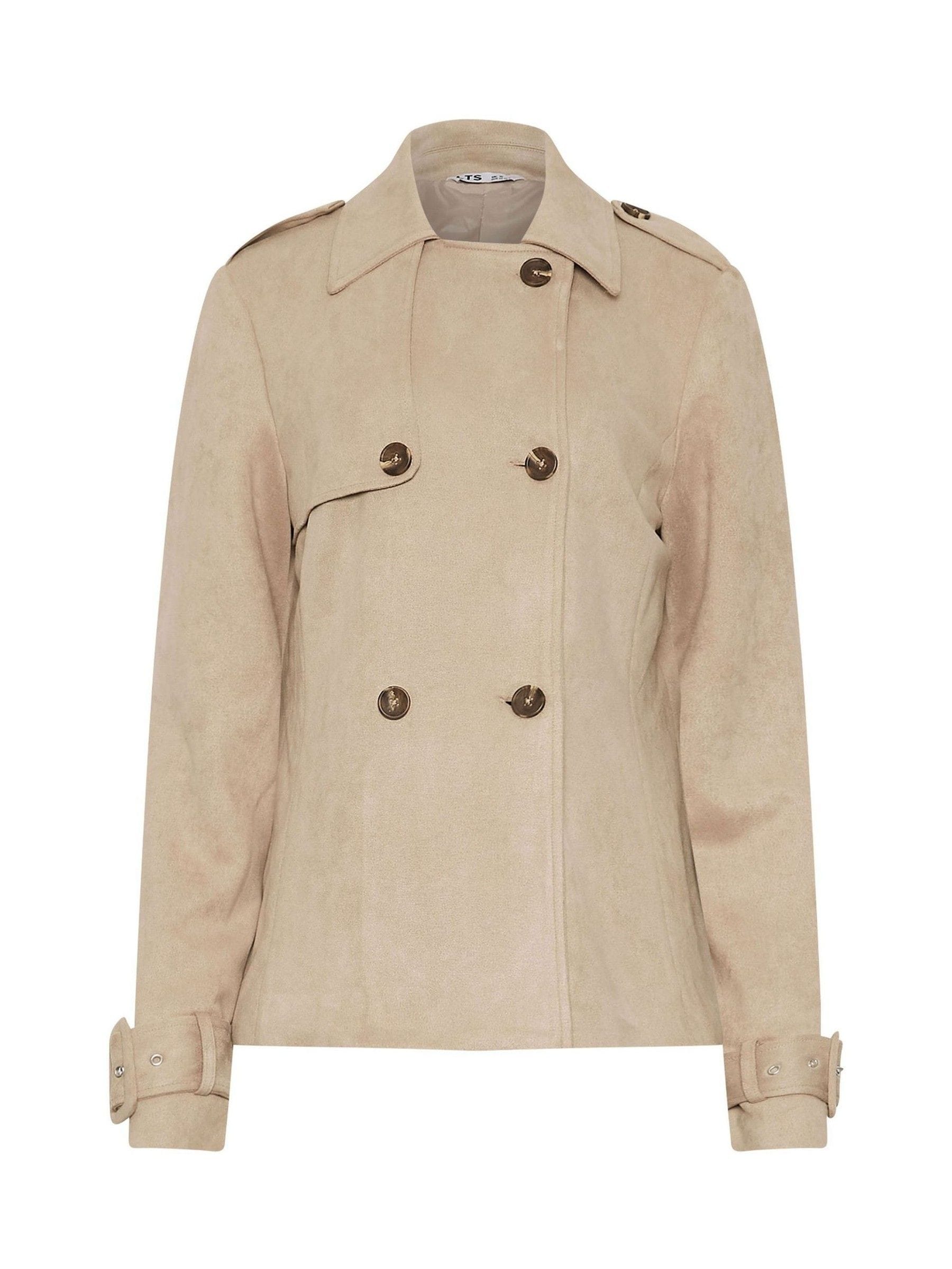 Long Tall Sally Suedette Short Trench Coat