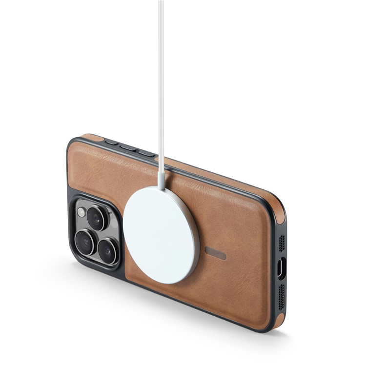 iPhone 16 Pro Max MagSafe Hybrid Leder Case Schutzhülle - Braun