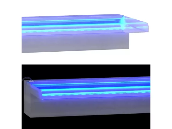 Déversoir pour cascade avec LED RVB Inox 45cm
