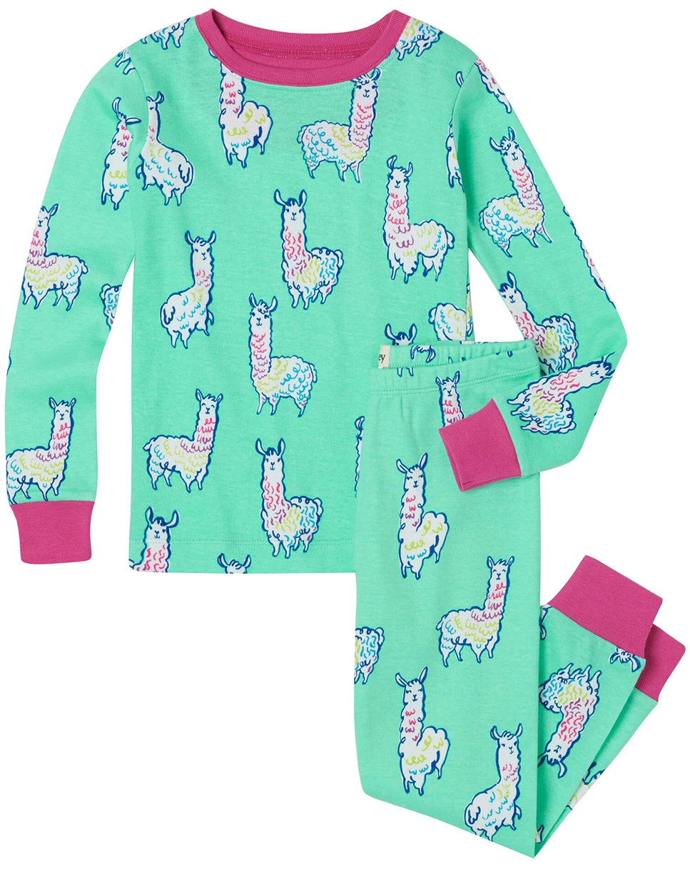 Schlafanzug lang ADORABLE ALPACAS in light blue