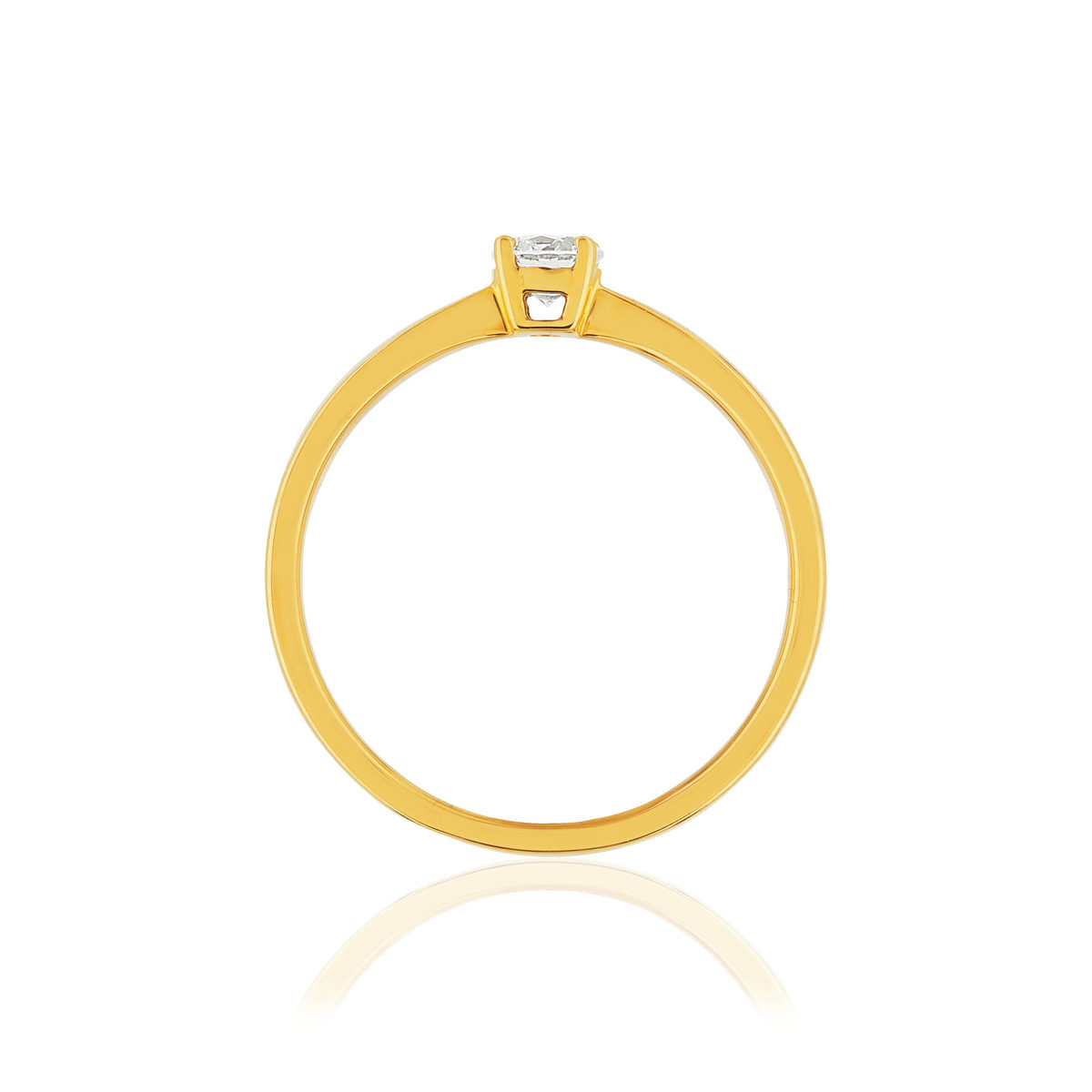 Solitaire or jaune 750 diamant 0.23 carat H/P1