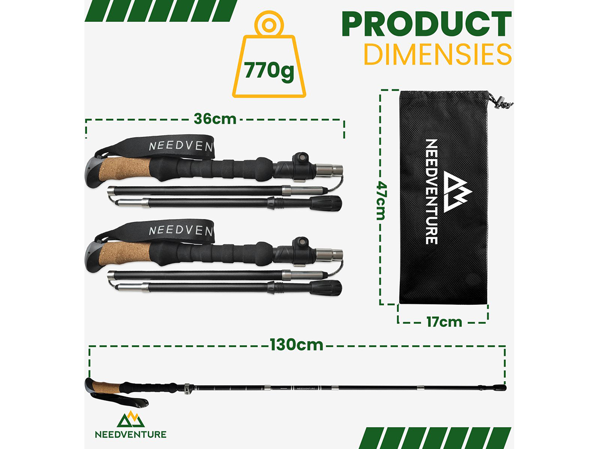 Needventure opvouwbare Nordic Walking stokken