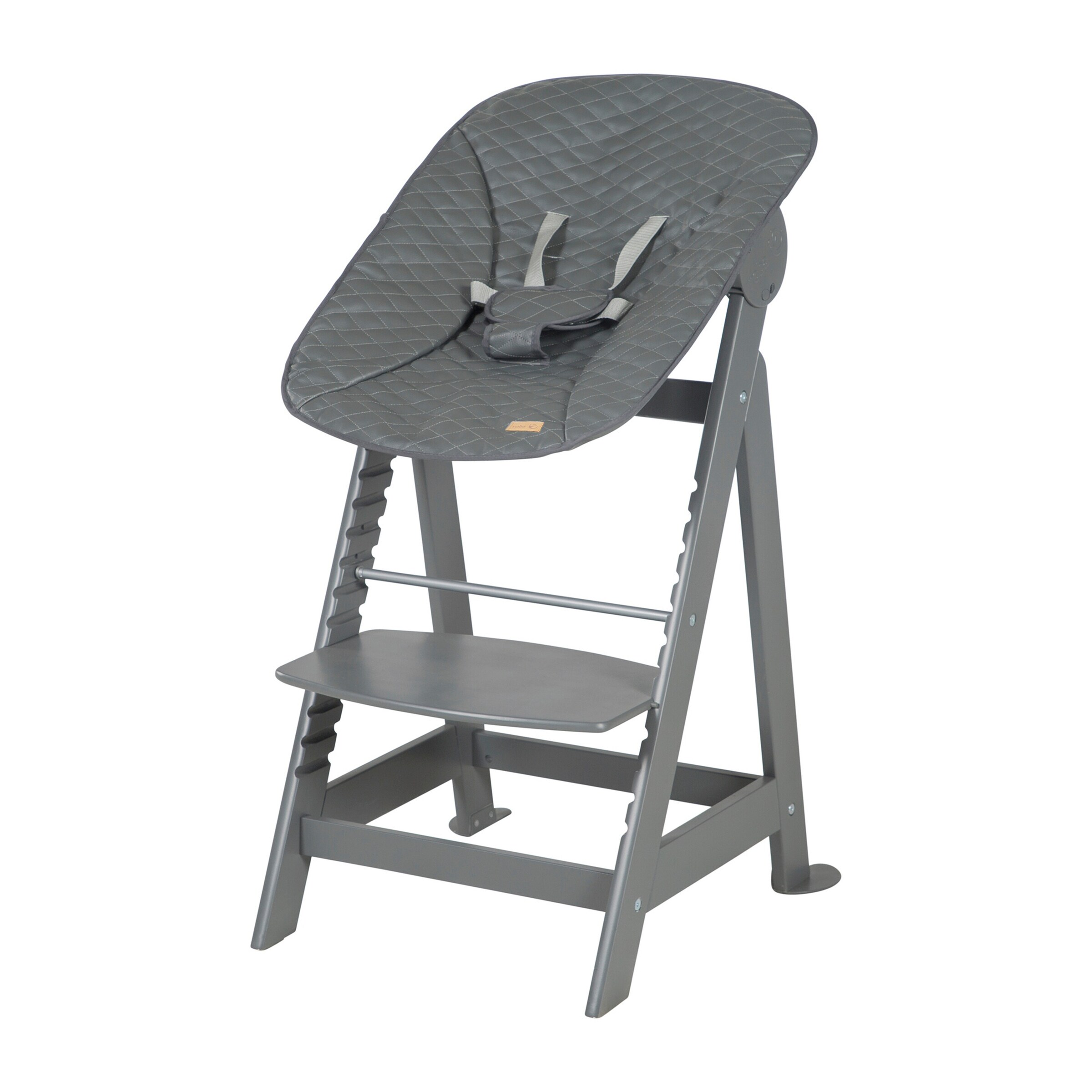 roba Treppenhochstuhl, Set 2in1 Graphite gesteppt Born Up 'Luxe'