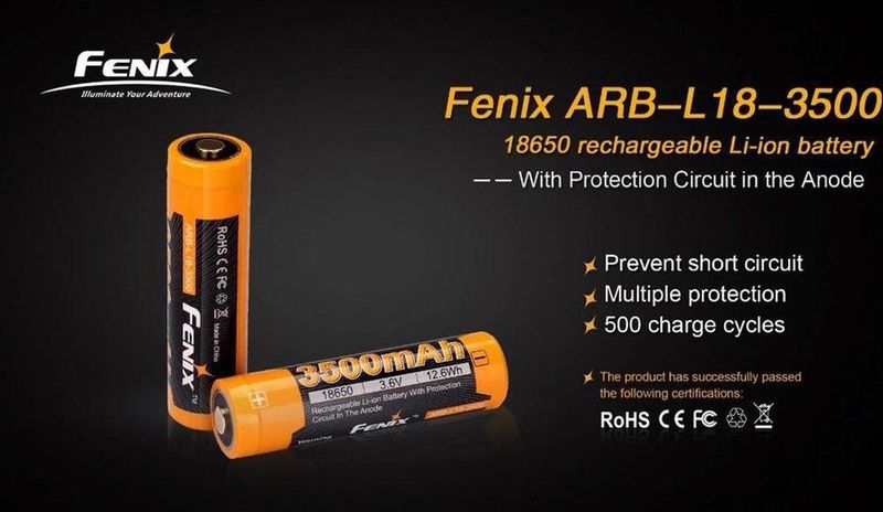 Fenix - Arb-L18-3500 Accu - 18650 - 3500mAh - Lithium-Ion