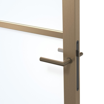 Arne & Bodil binnendeur ABE100 blank glas - metallic brons staallook afwerking