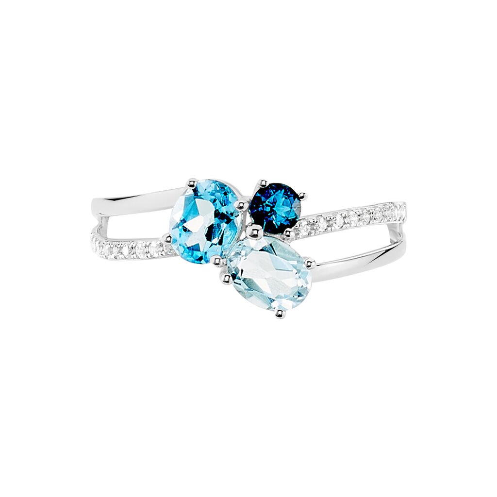 Bague Lilia Or Blanc Topaze