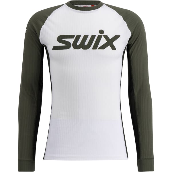 T-shirt ski de fond SWIX RACEX CLASSIC LONG SLEEVE M BRIGHT WHITE/ OLIVE