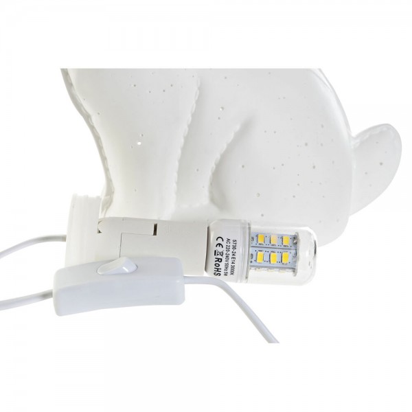 Lampe de bureau blanc porcelaine led chien (25 x 10 x 19 cm)