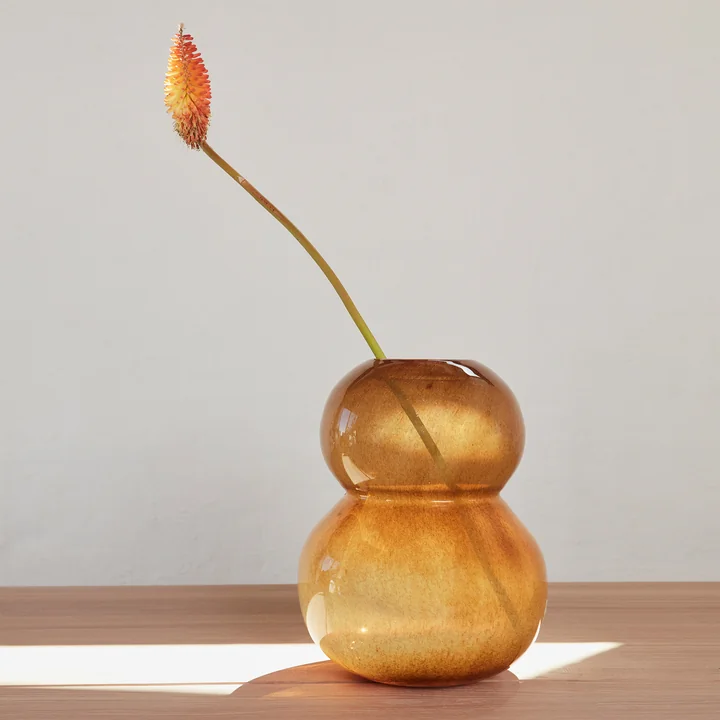 OYOY - Lasi Vase small, H 23 cm, taupe