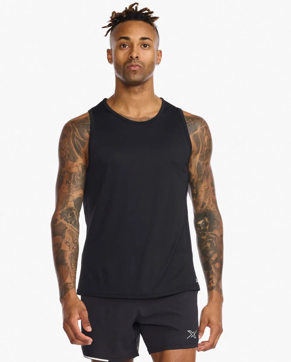 2XU Men's Aero Tank Black/Silver Reflective
