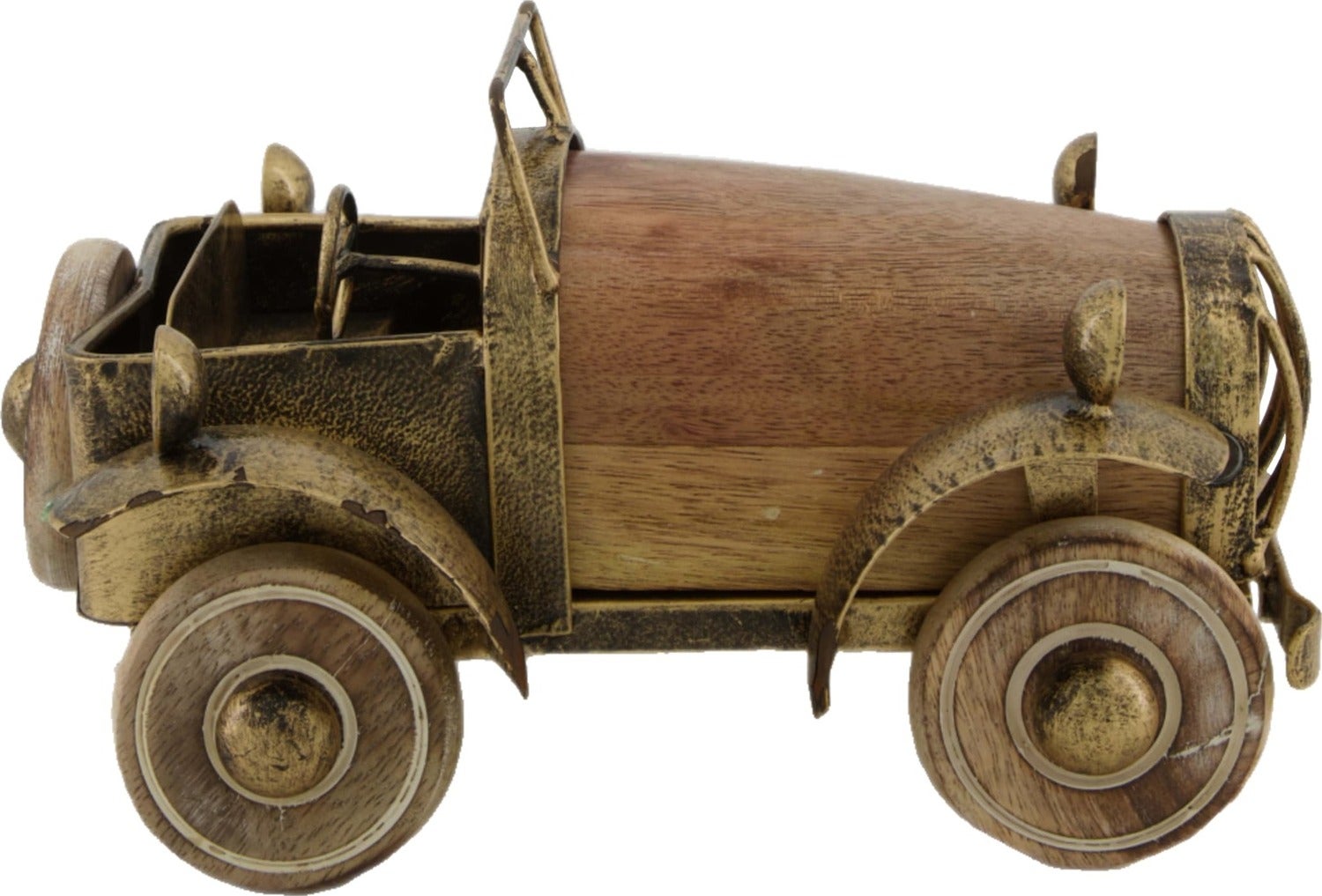 Dijk Natural Collections beeld Auto bruin 24 x 17 x 15 cm