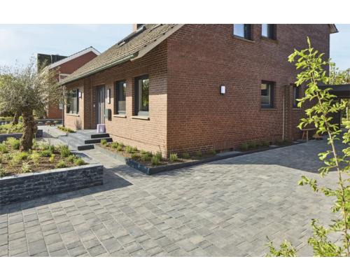Straatsteen, multiformaat straatsteen Natura Plano grijs-antraciet melange, 8 cm dik (alleen in lagen leverbaar)