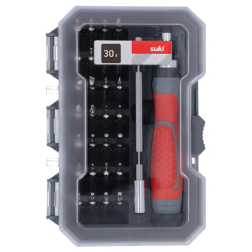 Suki 30-delige precisie bitset met ratelgreep voor 4mm bits