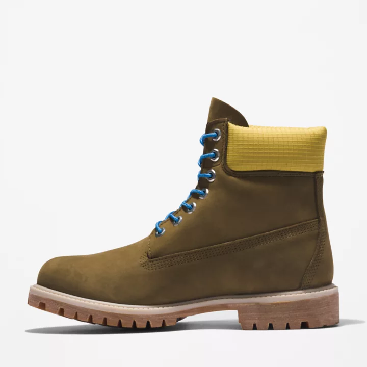 Bota Timberland Premium Masculina de 6 polegadas na cor Verde/Azul