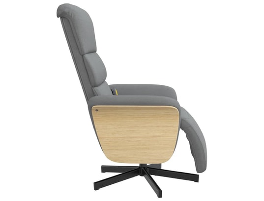 VIDAXL - Fauteuil Relaxation Fauteuil inclinable de massage et repose-pieds gris clair ti...