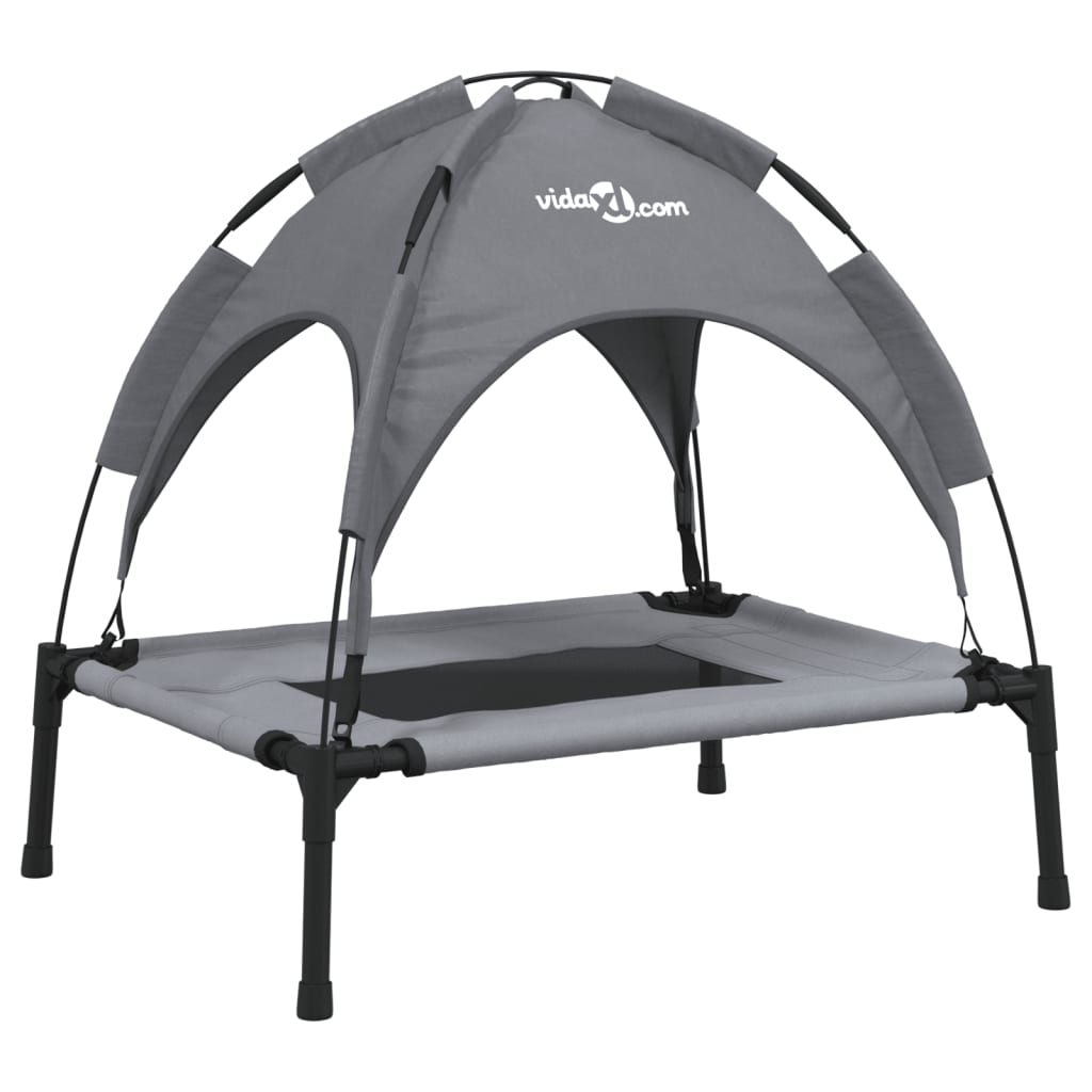 Cama para cães vidaXL com dossel, antracite, tecido Oxford e aço.