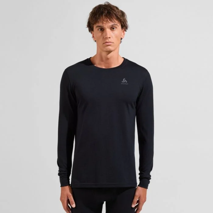 Odlo Herre Mellemlag Merino 200 BL Top Crew Neck L/S Sort