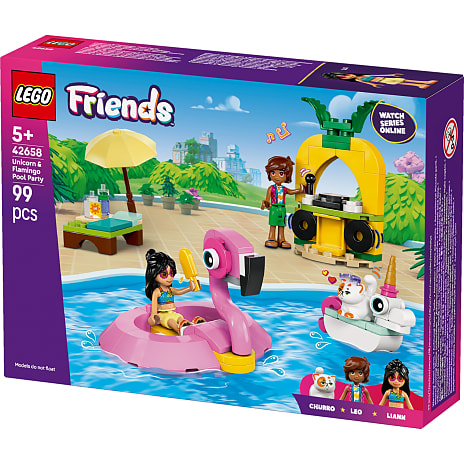 LEGO Friends Poolparty med enhjørning og flamingo 42658