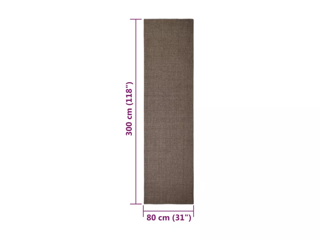 Tapis en sisal pour griffoir marron 80x300 cm