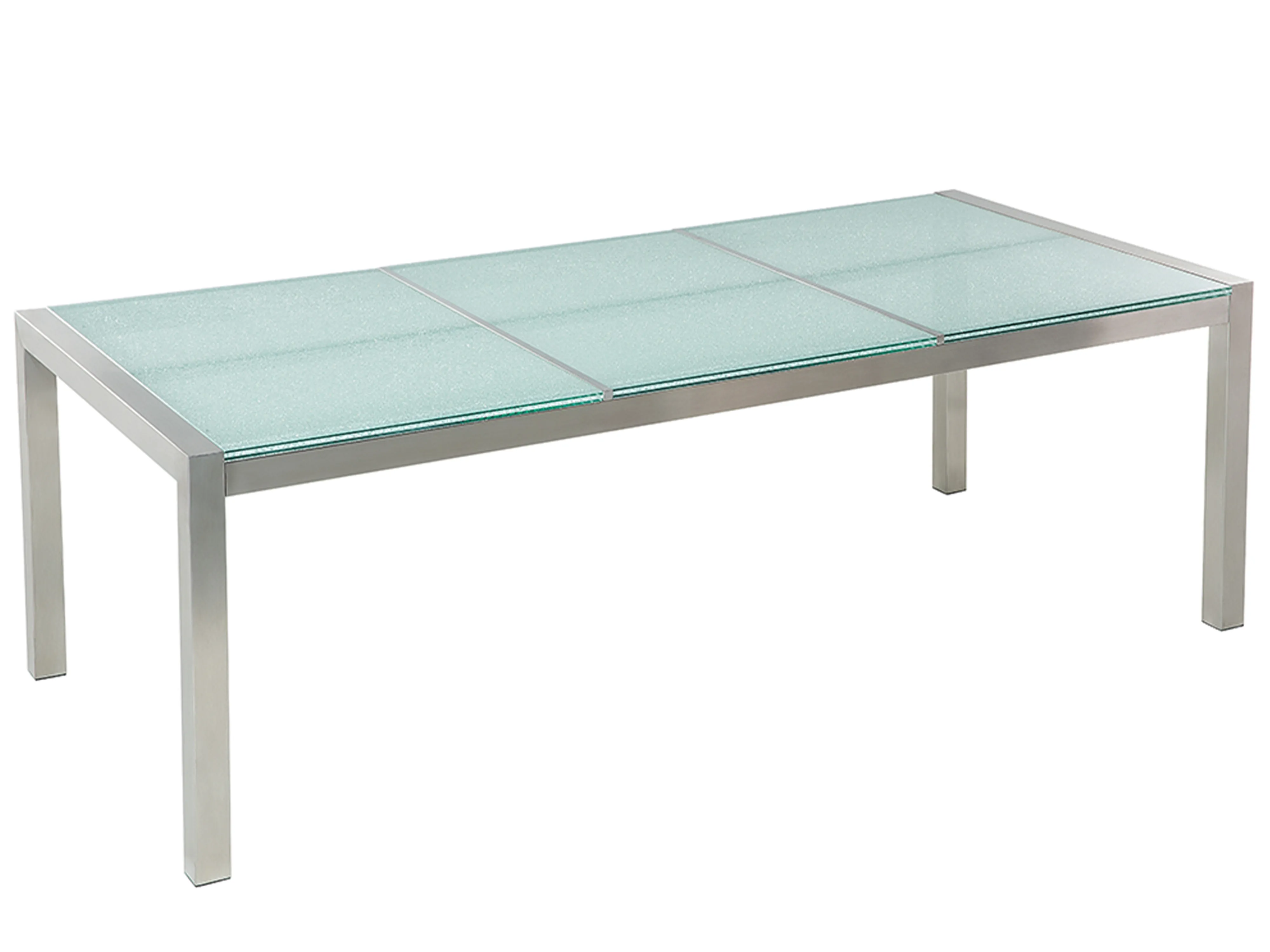 Tuin eettafel GROSSETO 220 cm 100 cm Gebarsten glas Transparant