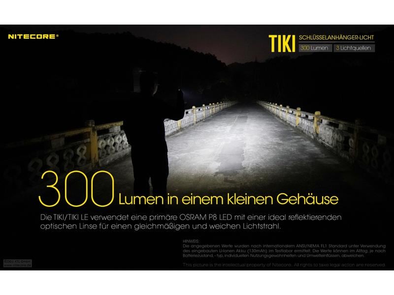Nitecore Taschenlampe Tiki 300 Lumen LED-Taschenlampe