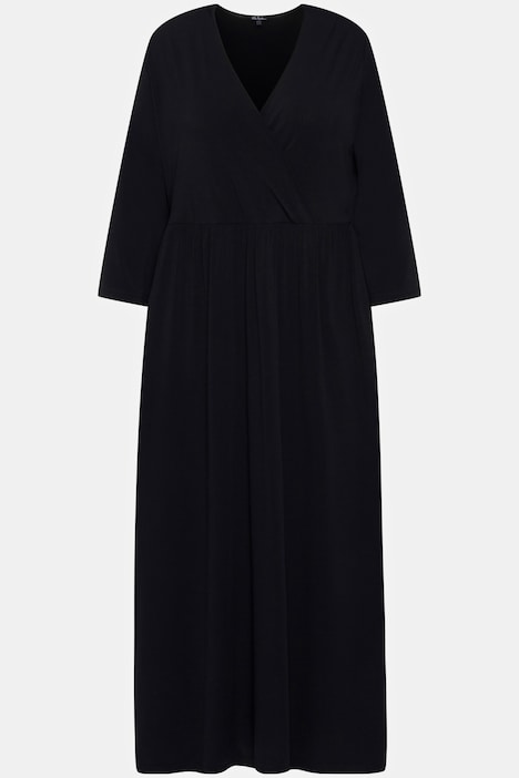 Midikleid, Punkte, Wickeloptik, V-Ausschnitt, 3/4-Arm