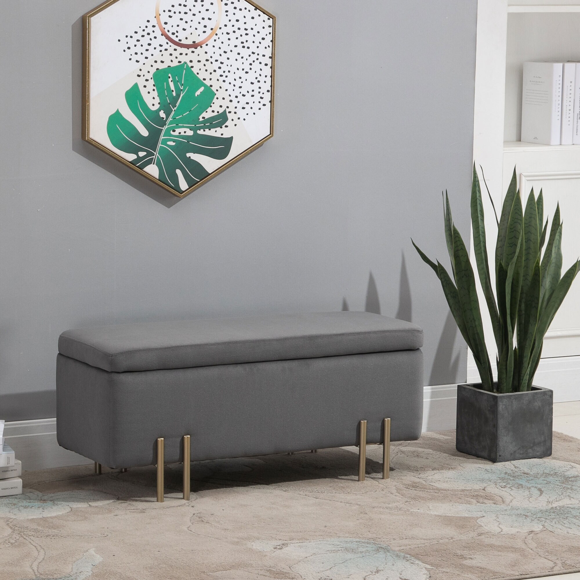 HOMCOM Sitzbank im elegantem Design 100 x 40 x 42 cm (BxTxH)